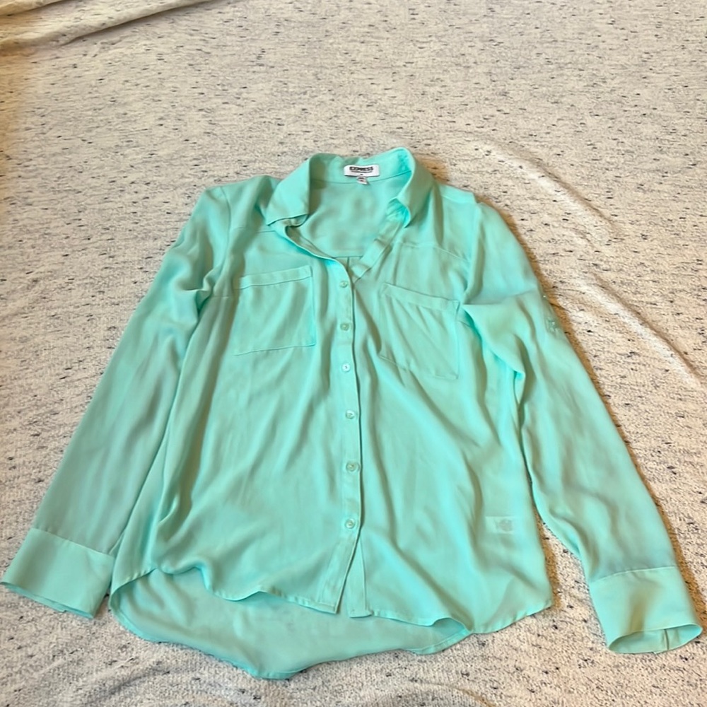Express Mint-Tone Button Down Shirt